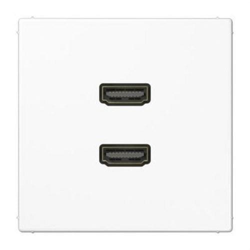 JUNG - Placa 2xHDMI blanco alpino para Serie LS