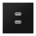 JUNG - Placa 2xUSB negro para Serie LS