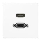 JUNG - Placa HDMI/VGA blanco alpino para Serie LS