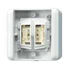 JUNG - Pulsador KNX 2 fases fijación media con acoplador estanco