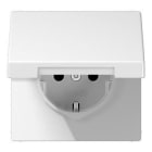JUNG - Base enchufe con tapa protección niños blanco