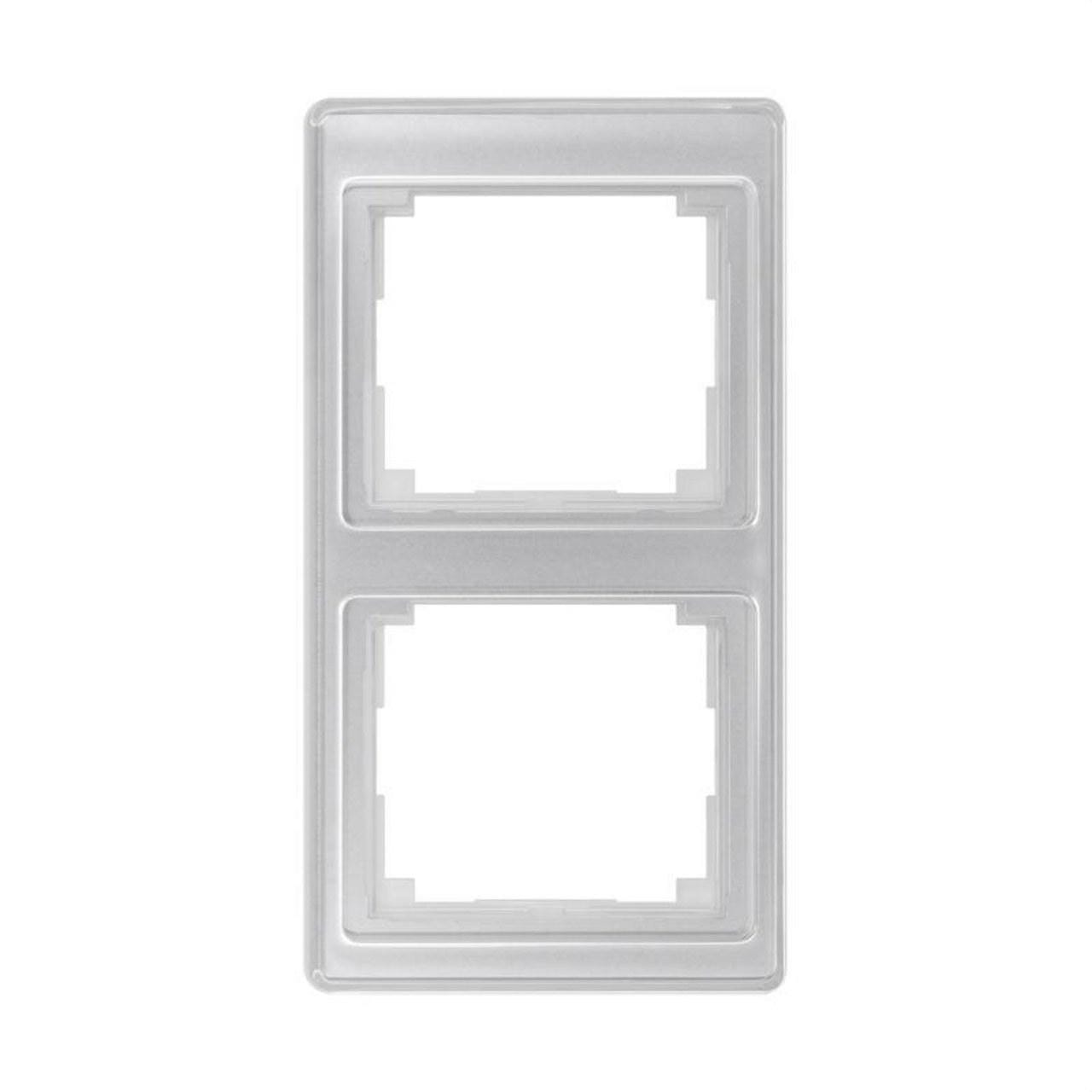 JUNG - MARCO DOBLE VERTICAL PLATA