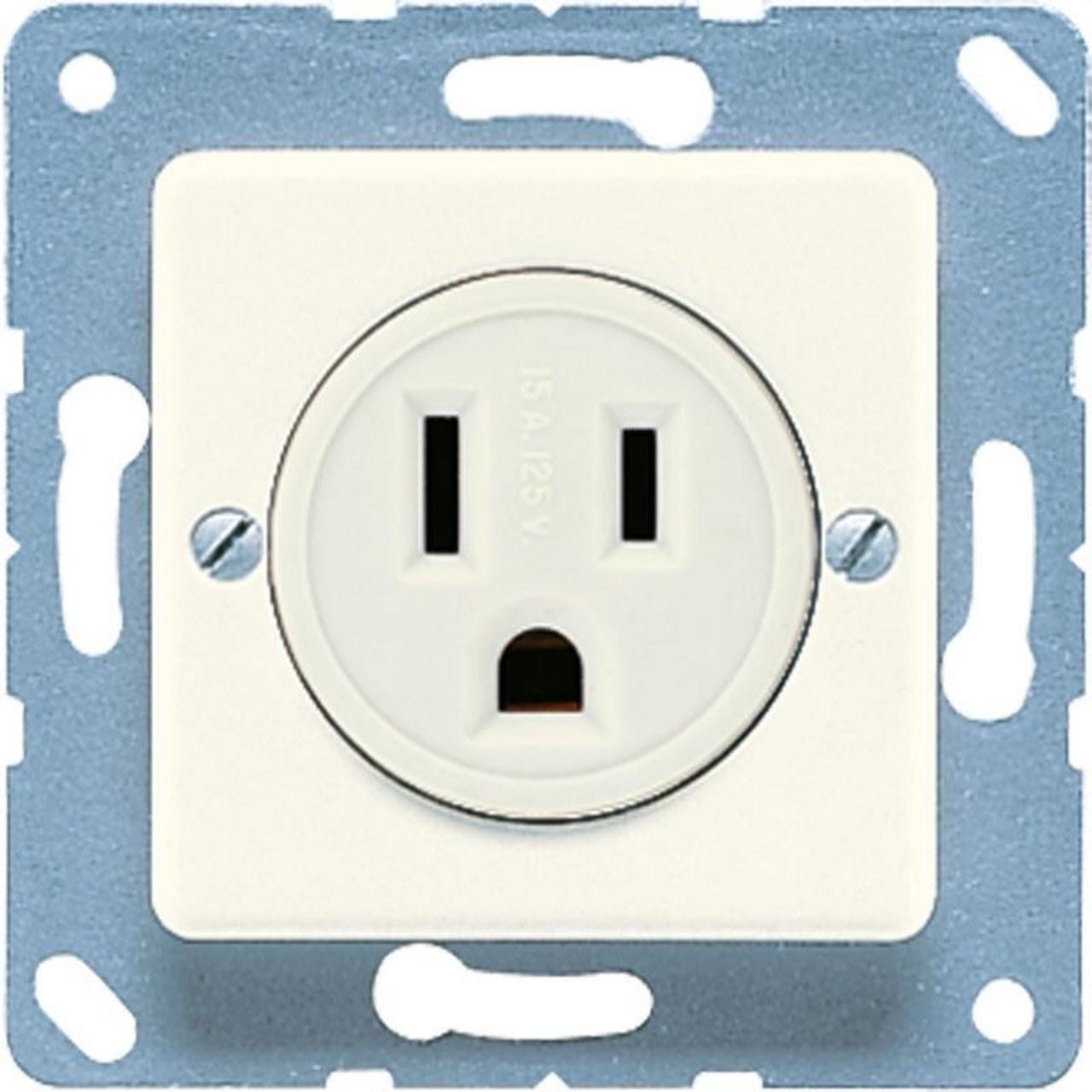 JUNG - Base enchufe NEMA con toma tierra 15A 125V
