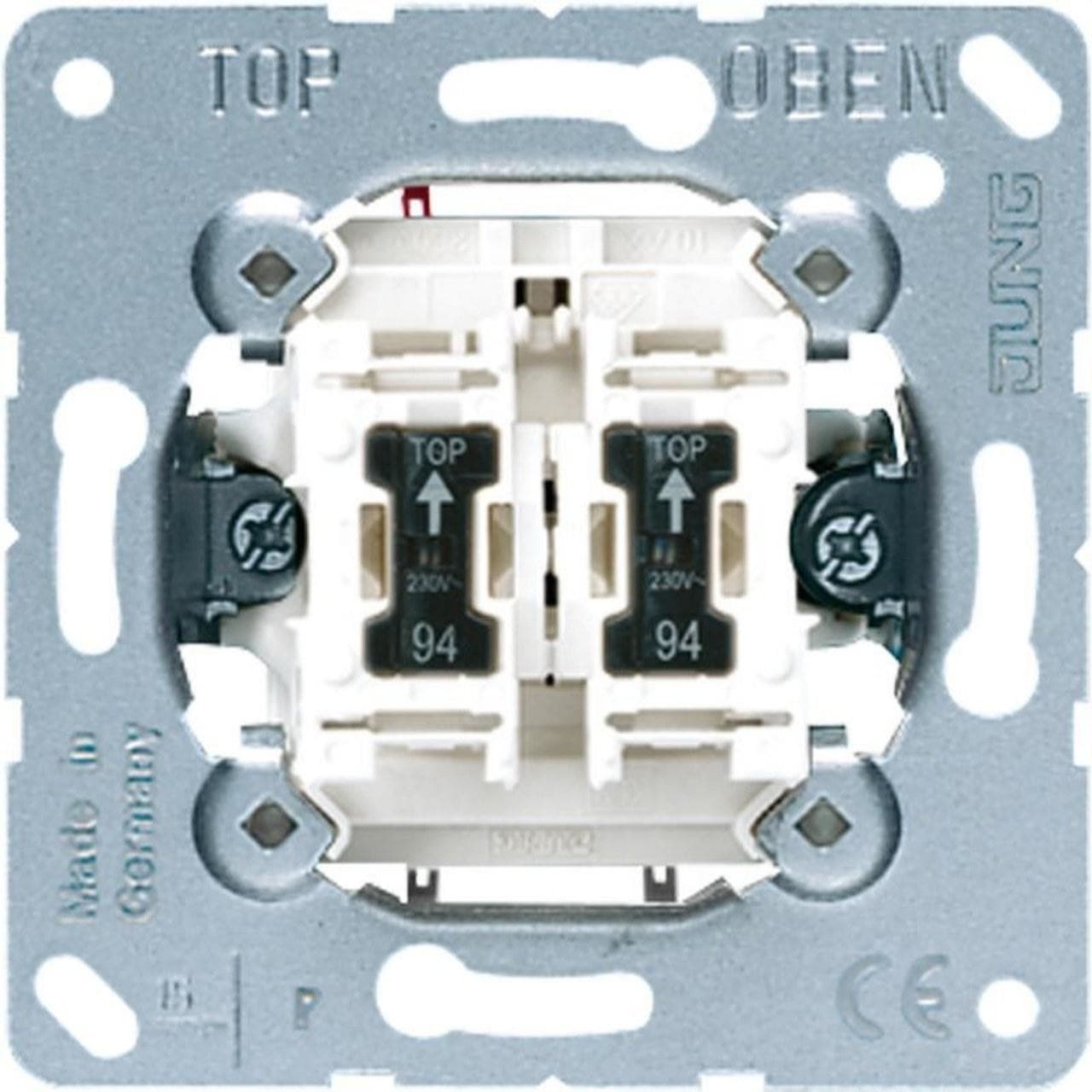 JUNG - Mecanismo doble interruptor con luminaria 10AX 250V