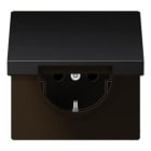 JUNG - BASE ENCHUFE CON TAPA ABATIBLE DARK