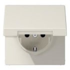 JUNG - Base enchufe Schuko® tapa protección niños termoplástico blanco marfil