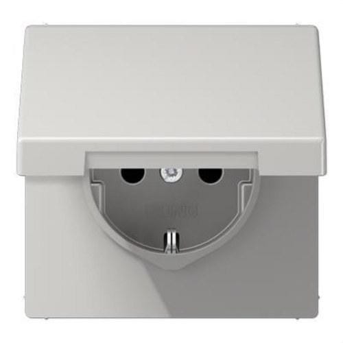 JUNG - Base enchufe Schuko® tapa protección niños termoplástico gris