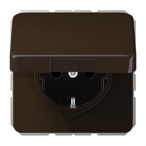 JUNG - Base Schuko® tapa abatible para niños marrón