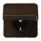 JUNG - Base Schuko® tapa abatible para niños marrón