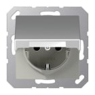 JUNG - Base Schuko® tornillo protección niños tapa abatible aluminio