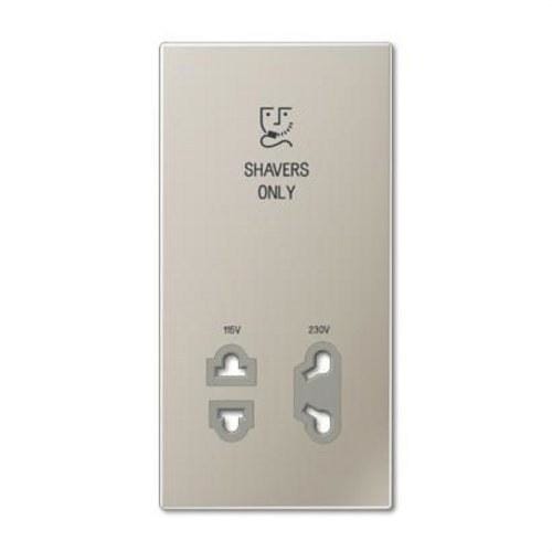 JUNG - Placa para base enchufe afeitar acero aluminio lacado