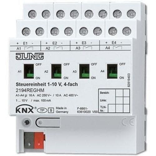 JUNG - Regulador fluorescencia 4 canales 1-10V DIN