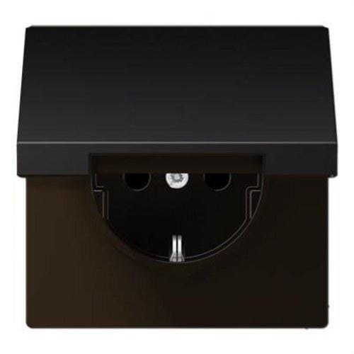 JUNG - Base enchufe Schuko® tapa abatible protección niños dark