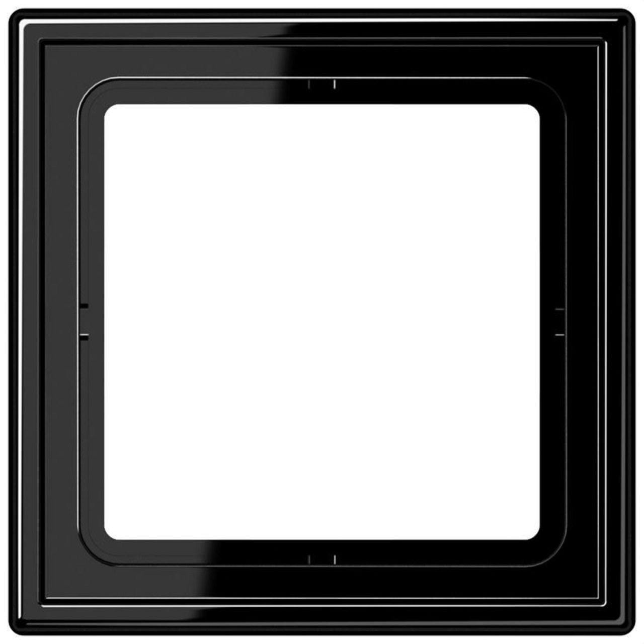 JUNG - Marco simple 81x81mm LS 990 duroplástico brillante negro para montaje horizontal o vertical