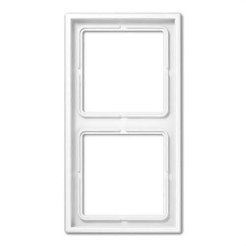 JUNG - Marco doble 81x152mm LS 990 duroplástico brillante blanco alpino para montaje horizontal o vertical