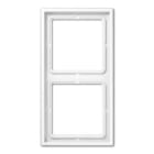 JUNG - Marco doble 81x152mm LS 990 duroplástico brillante blanco alpino para montaje horizontal o vertical