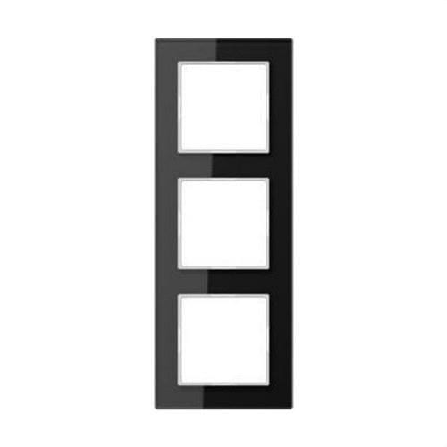 JUNG - Marco embellecedor negro brillante doble 84x226mm