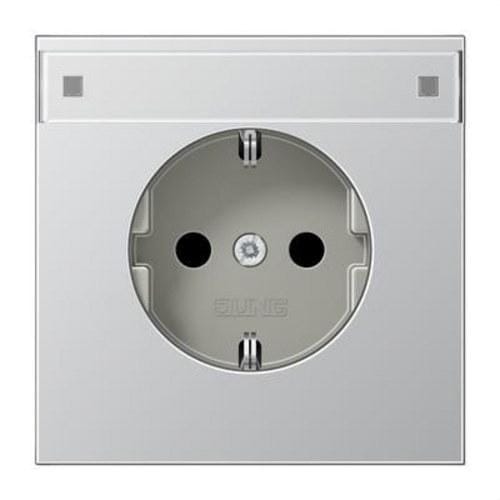 JUNG - Base enchufe Schuko® tornillo protección niños aluminio