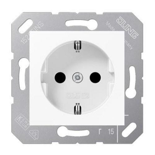 JUNG - Base Schuko® 50x50 protección niños blanco alpino