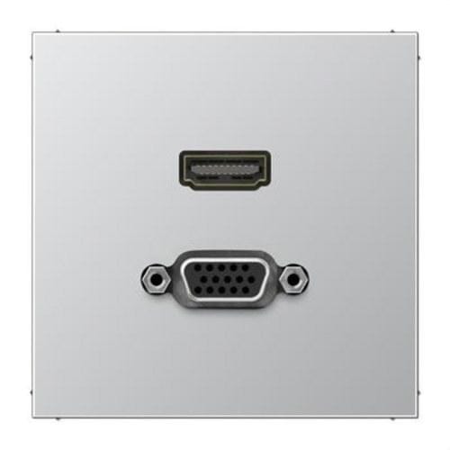 JUNG - Placa HDMI/VGA aluminio para Serie LS