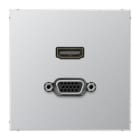 JUNG - Placa HDMI/VGA aluminio para Serie LS