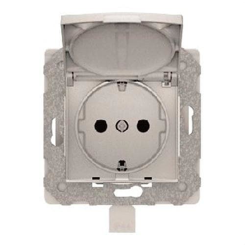 BJC - Base Schuko Viva IP44 en plata luna