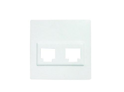BJC - Tapa toma doble RJ-19682-1 Miro en blanco polar
