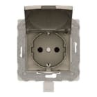 BJC - Base Schuko emborne rápido IP44 con garras serie Viva en gris lava