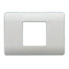 BJC - Placa con bastidor para 1 módulo ancho o 2 estrechos en blanco