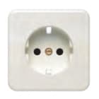 BJC - Placa enchufe bipolar + TT lateral seguridad serie Ibiza de color blanco