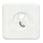 BJC - Placa toma teléfono 6 vías conector H serie Ibiza en blanco