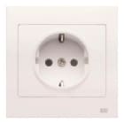 BJC - Base enchufe 2P+TT lateral en blanco con dispositivo de seguridad y marco Iris (monoblock) 16A 250V