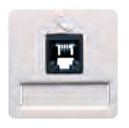 BJC - Toma teléfono conector H 6 vías RJ11 en blanco tapa ancha, emborne por tornillos