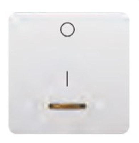 BJC - Tecla interruptor bipolar luminoso ancha Sol Teide en blanco
