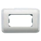 BJC - Placa con bastidor + marco para 4 módulos estrechos o 2 anchos de color plata