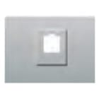 BJC - Tapa toma RJ11 y RJ45 serie Coral en plata luna