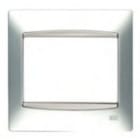 BJC - Placa 1 elemento horizontal serie Coral embellecedor sin bastidor en plata luna