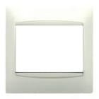 BJC - Placa 2 elementos horizontal serie Coral embellecedor sin bastidor en blanco