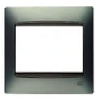 BJC - Placa 2 elementos horizontal serie Coral embellecedor sin bastidor en gris sombra