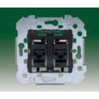 BJC - Toma doble conector H 8 vías Cat.6 RJ45 embornamiento sin herramienta por perforación del aislante
