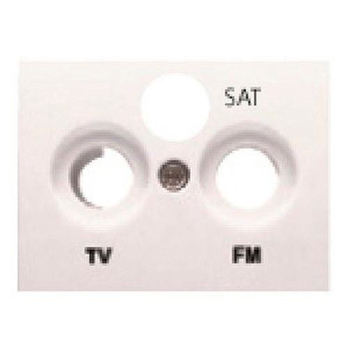 BJC - Tapa TV-R-SAT 3 salidas serie Coral en blanco