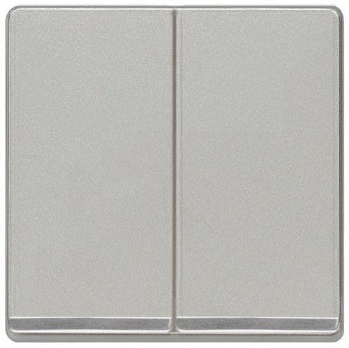 BJC - Tecla doble Miro decorada en cromo bronce en blanco polar