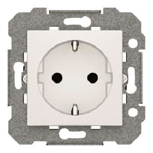 BJC - Base Schuko emborne con tornillo protección serie Viva en blanco