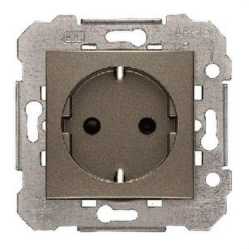 BJC - Base Schuko emborne con tornillo protección Viva en gris lava