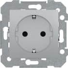BJC - Base Schuko serie Viva en plata luna + emborne por tornillo con protección infantil