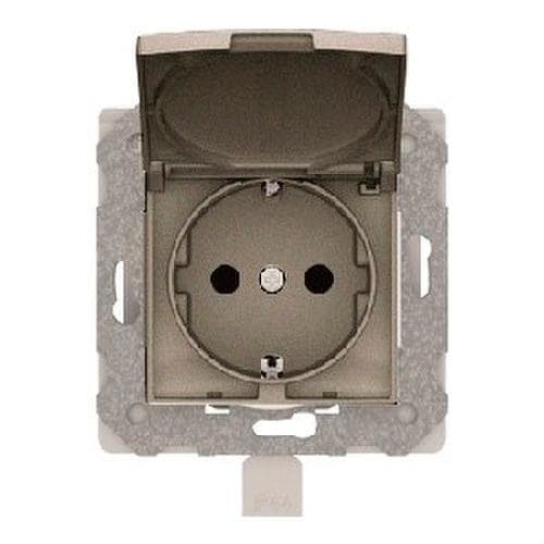BJC - Base Schuko emborne rápido IP44 serie Viva en gris lava