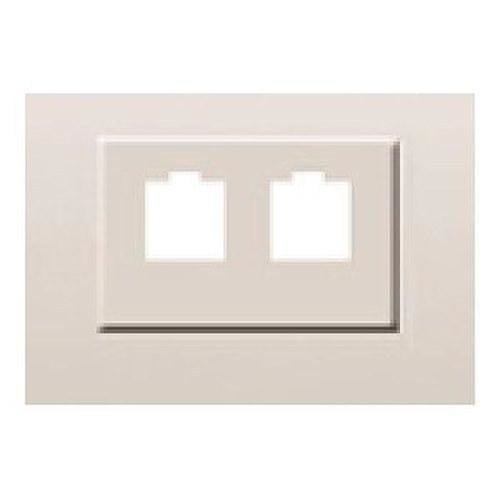 BJC - Tapa para adaptador doble RJ11-RJ45 serie Coral en blanco