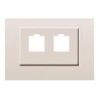 BJC - Tapa para adaptador doble RJ11-RJ45 serie Coral en blanco
