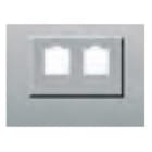 BJC - Tapa para adaptador doble RJ11-RJ45 serie Coral en gris lava