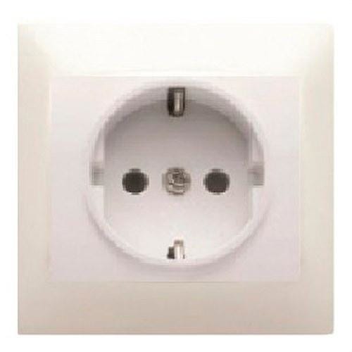 BJC - Base 2P+TT lateral seguridad con placa serie Coral en blanco